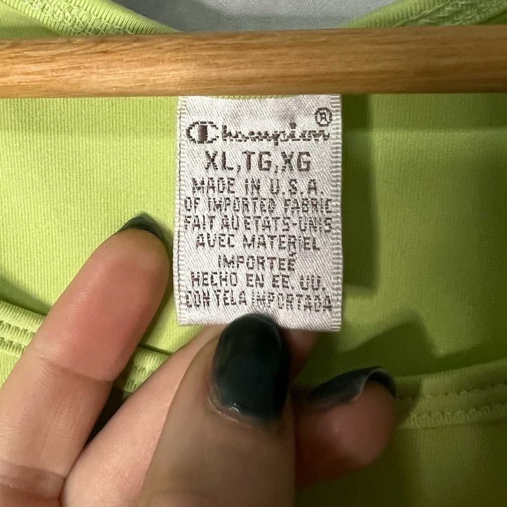Champion Lime Green Sleeveless Tank Top - XL - Picture 6 of 9
